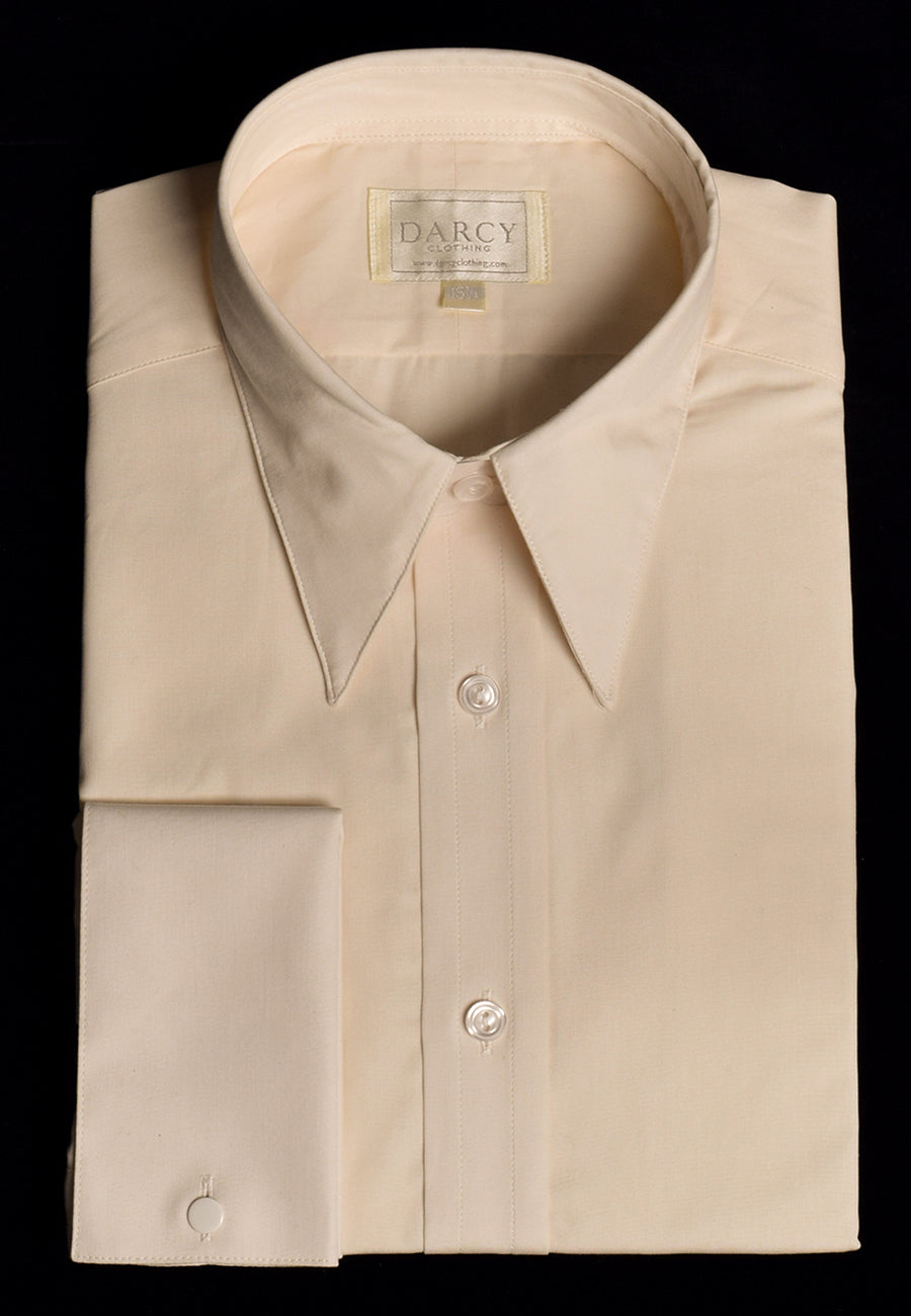 Plain Coloured Spearpoint Collar Shirt | Early C20th (SH190P) - Double - Extra Long Sleeve