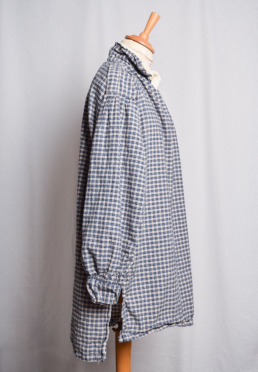 Blue Check Linen Cotton C18th Sailor's Shirt (SH120CB)