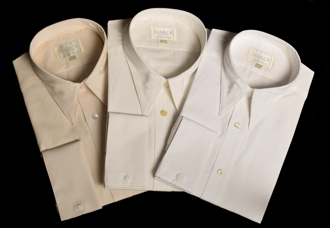 Plain Coloured Spearpoint Collar Shirt | Early C20th (SH190P) - Double - Extra Long Sleeve