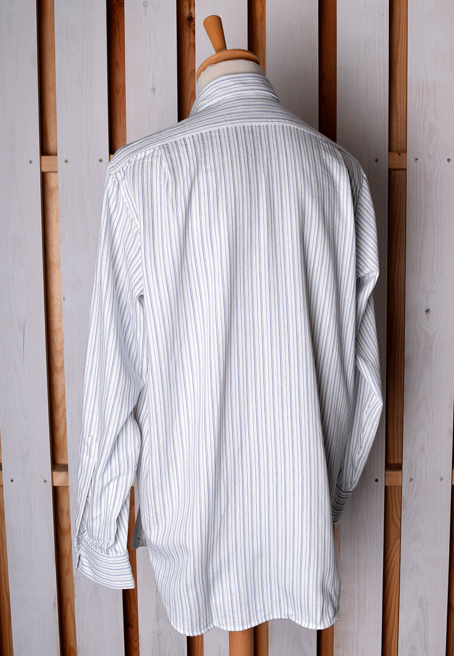 Collar Attached Blue/Black Striped Workshirt (SH220CAB)