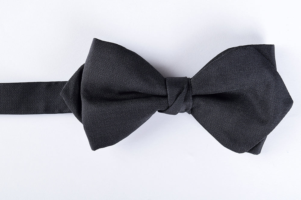 Black Silk Barathea Pointed End Bow Tie - Ready Tied (CR545BR) - Darcy ...