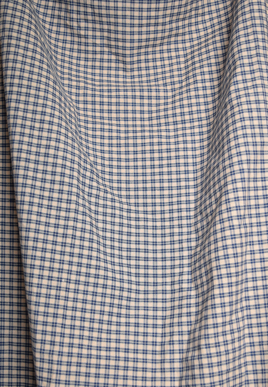 Blue Checked Linen Fabric (FD120) – Darcy Clothing