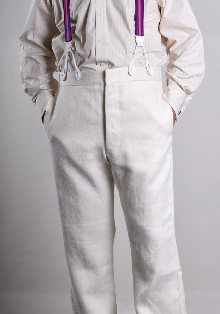 Dyeable White Cotton Drill Fishtail Back Trousers (TR105) – Darcy Clothing