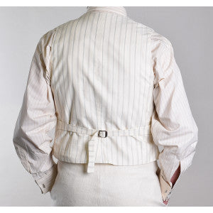 Heavyweight Ivory Herringbone Linen Waistcoat (WC922)