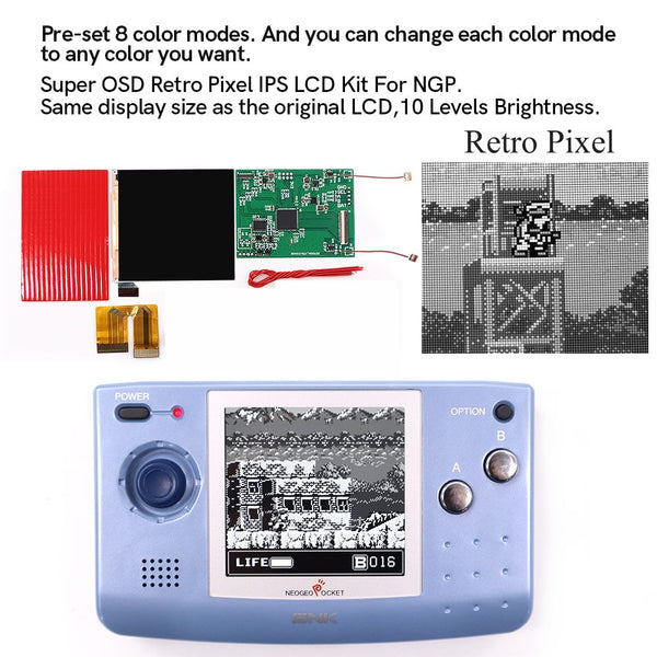 Neo Geo Pocket Color OSD Q5 IPS Backlight Mod kit - Hispeedido