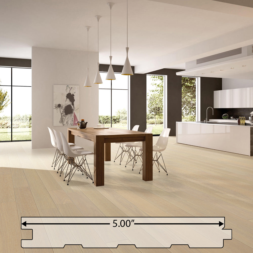 Brazilian Oak (Tauari) South Beach Engineered Flooring 5″ Prefinished Matte Wire-Brushed, $5.17/sqft