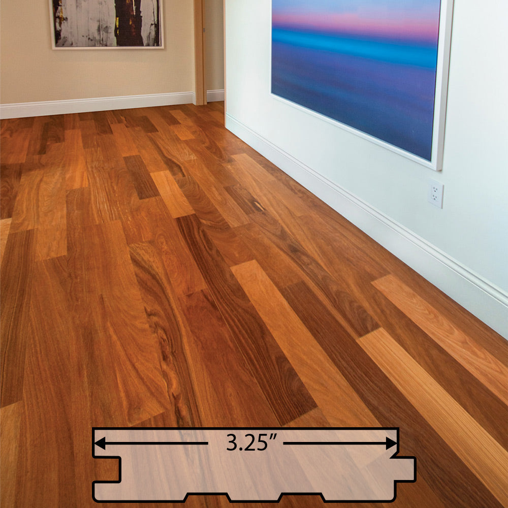 Cumaru (Brazilian Teak) Solid Flooring 3.25″ Prefinished Satin, $7.29/sqft