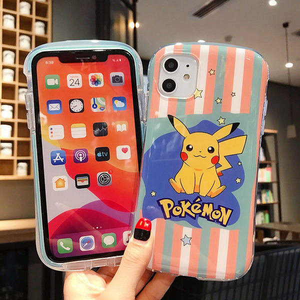 ピカチュウ Iphone 12 11 Se2ケース Ins風 Pokemon漫画柄 クリアケース Tpu ポケモン シリコンカバー スマホケース メンズ レディーズ アイフォンx Xs Xr 8 7カバー Icaseya