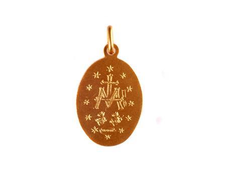 Virgin Mary Medal Pendant Necklace in 9ct Yellow Gold, Pendant Only - No Chain