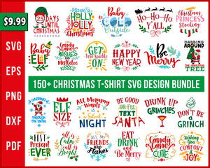 Download Christmas T Shirt Svg Bundle Cut File For Cricut Png Eps Silhouette Digital Svg File