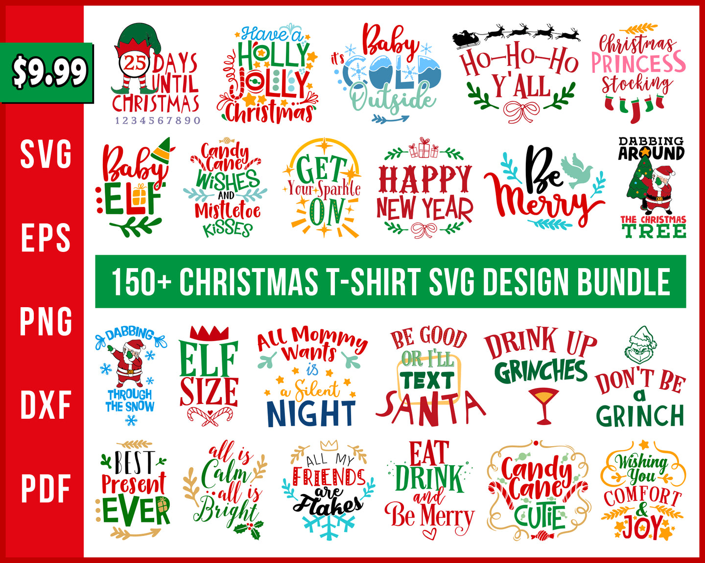 Download Christmas T Shirt Svg Bundle Cut File For Cricut Png Eps Silhouette Digital Svg File PSD Mockup Templates