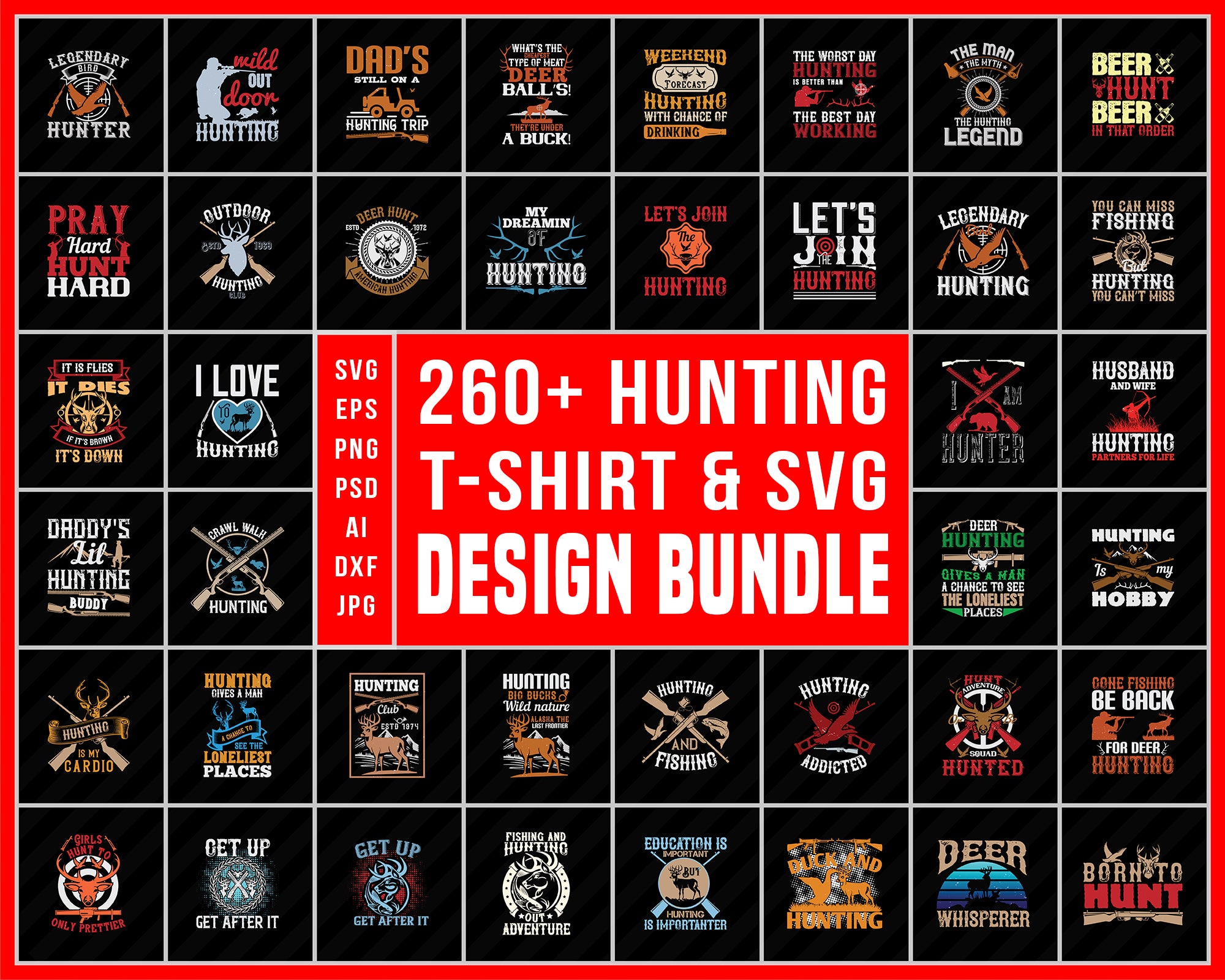 Download Hunting T Shirt Design Bundle Hunting Svg Bundle Digital Svg File