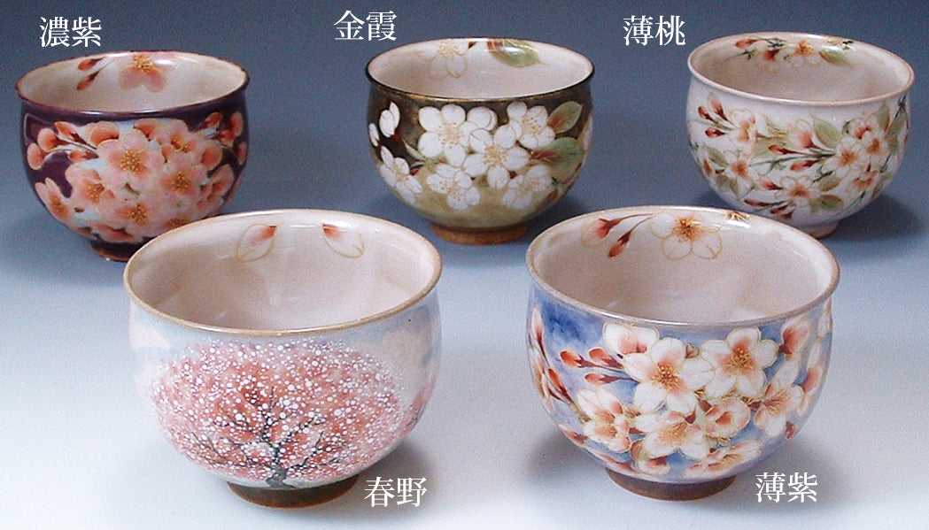 清水焼 土渕陶葊作 絵がわり お茶呑茶碗 5個セット | guardline.kz