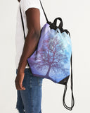 S2 | Blue Space Tree Canvas Drawstring Bag