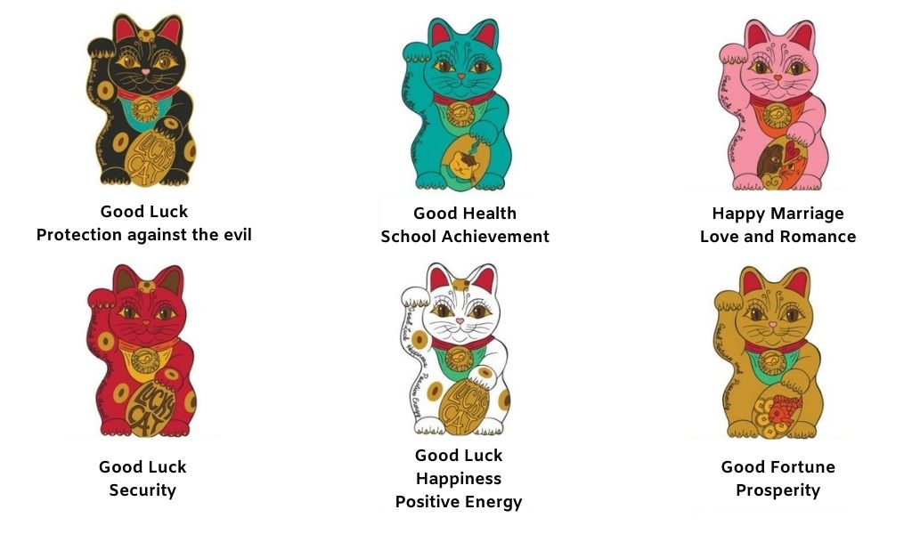 japanese lucky cat color meanings