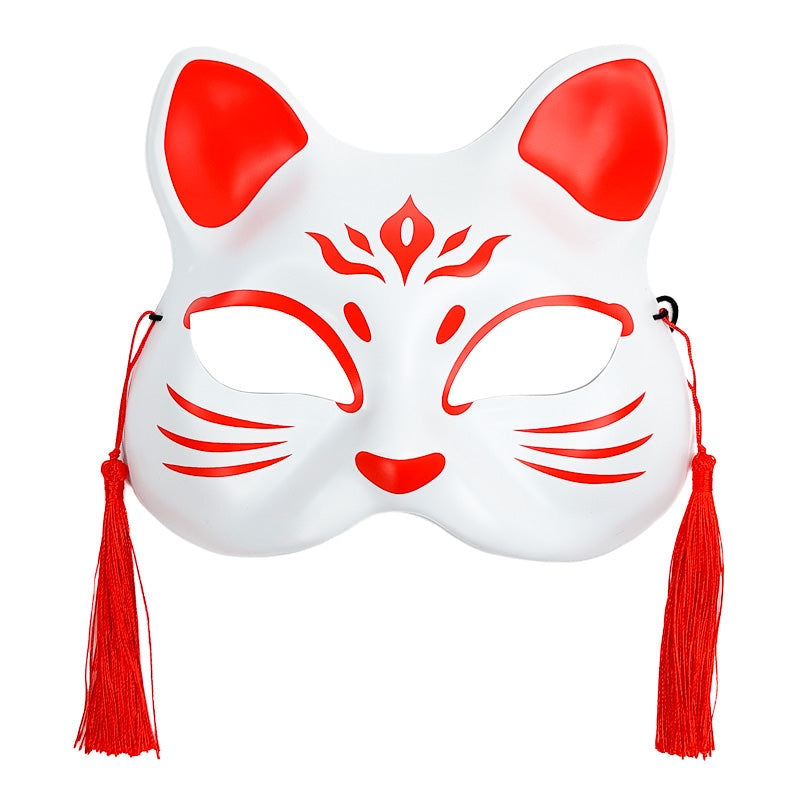 Japanese Cat Mask - Black and White