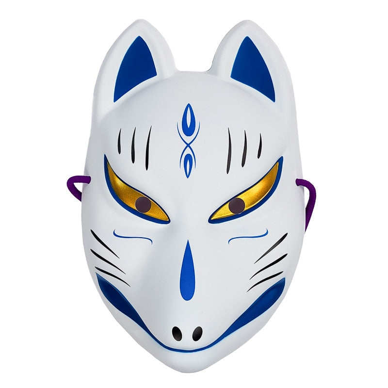 Japanese Cat Mask - White and Red