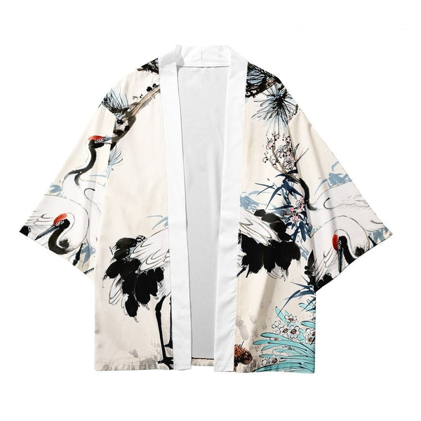 Kimono Jacket Crane Painting | Japan Avenue