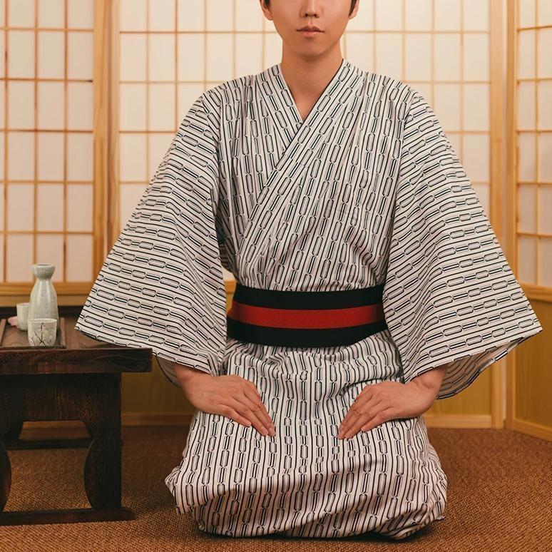 Black/White Japanese Hemp Kimono Pattern Leggings by TakoTakoQueen