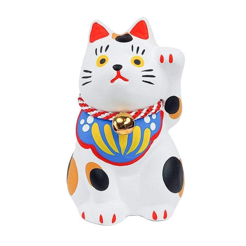 White Maneki Neko Fortune Cat Figurine by Decole Japan available at Miya.