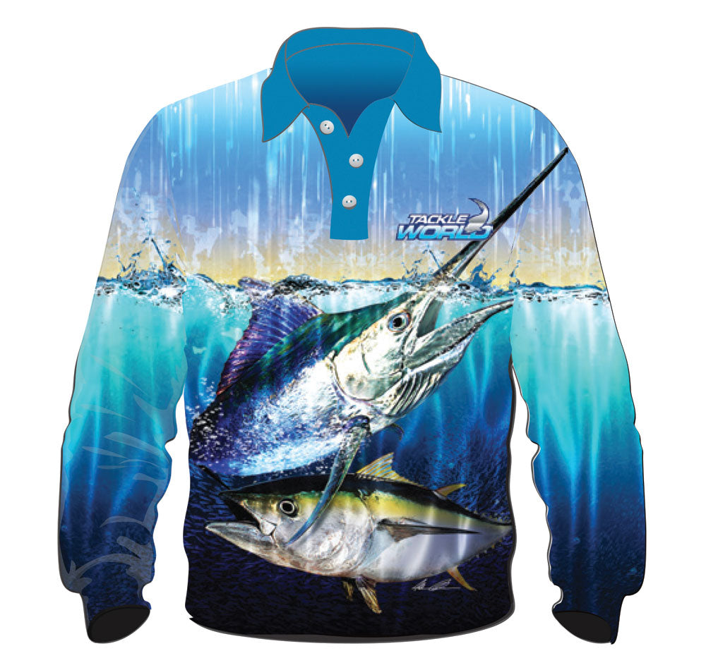 Shimano Boys Vented Fishing Shirt Blue - Fergo's Tackle World