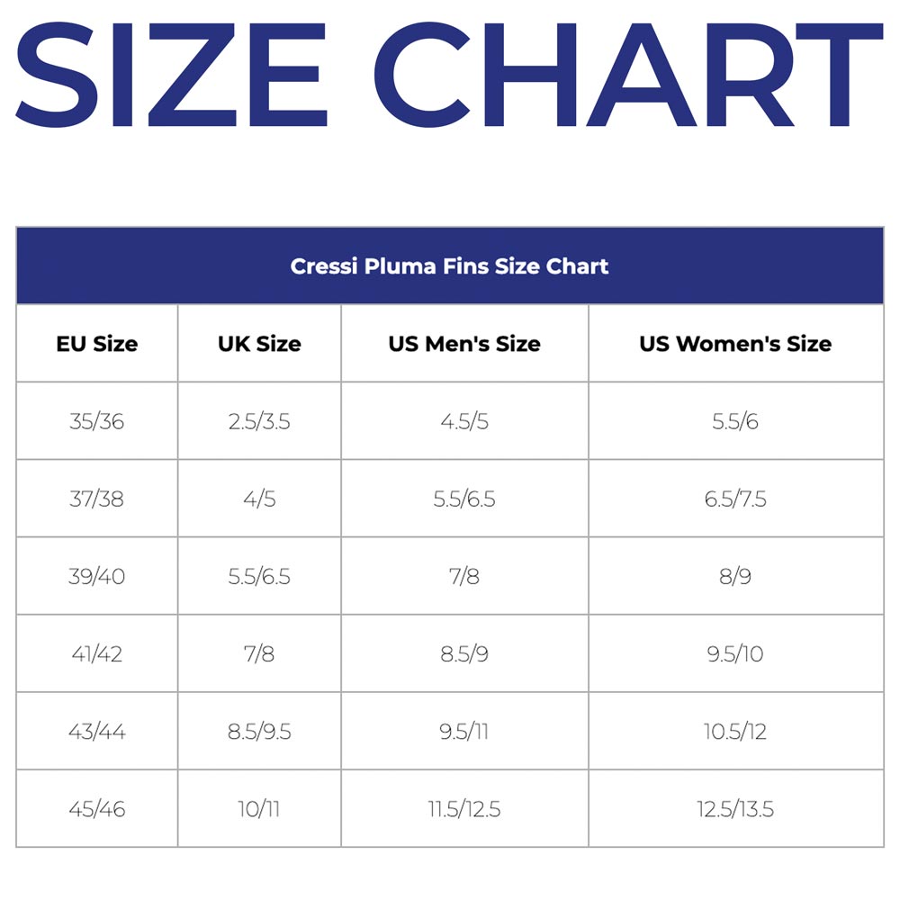 Size Chart Cressi