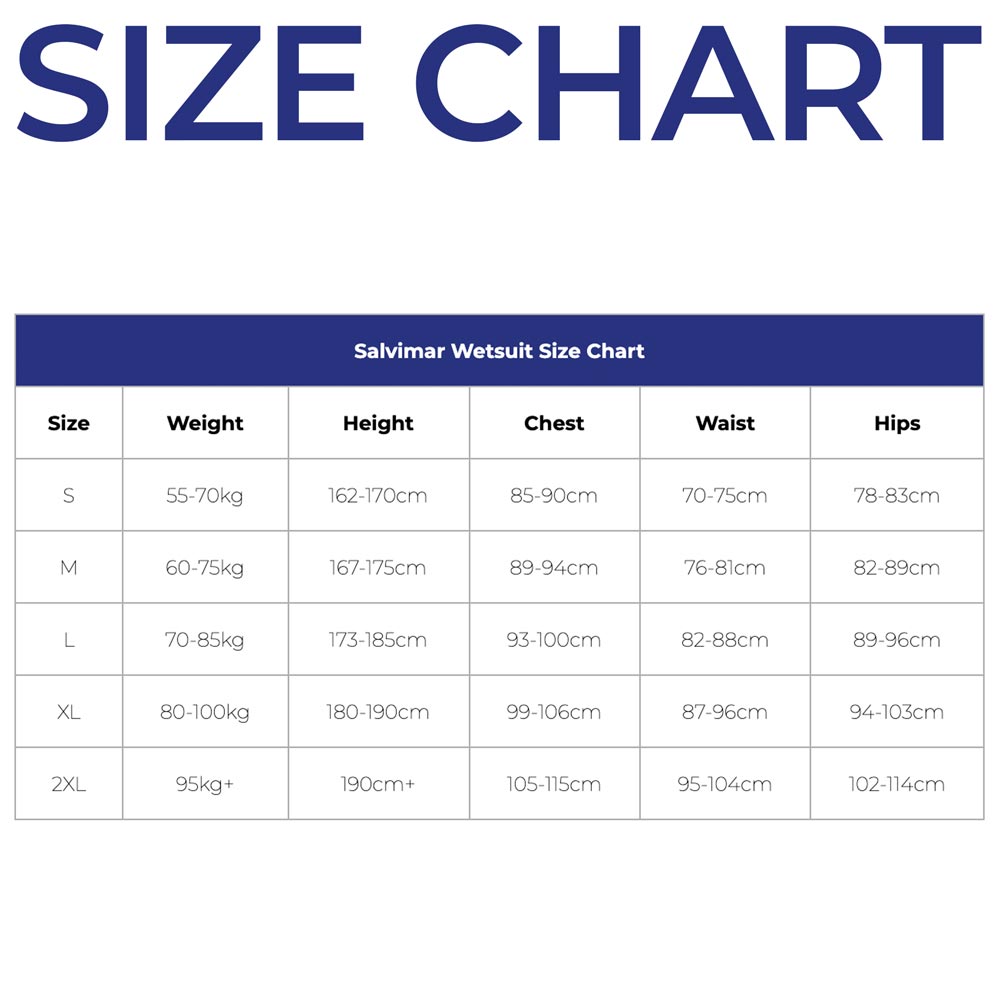 Seavees Size Chart