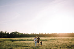 family in a field