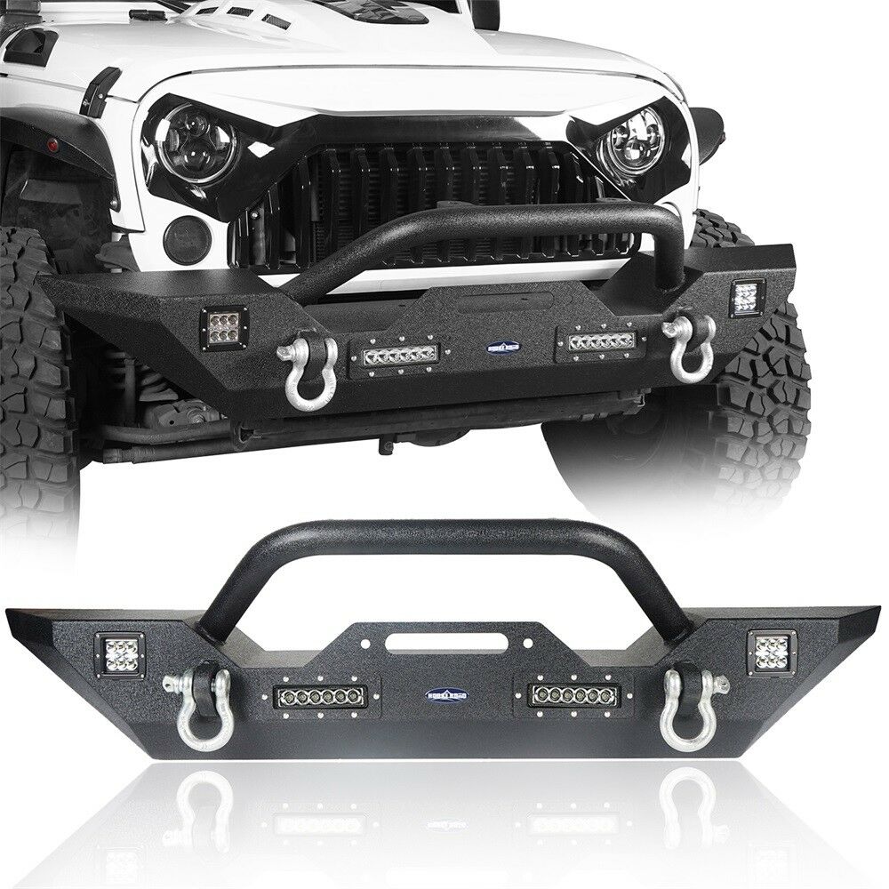 Bull Bar Front Bumper & Angry Black Bird Front Grille Jeep Wrangler JK –  Primitive Performance Auto
