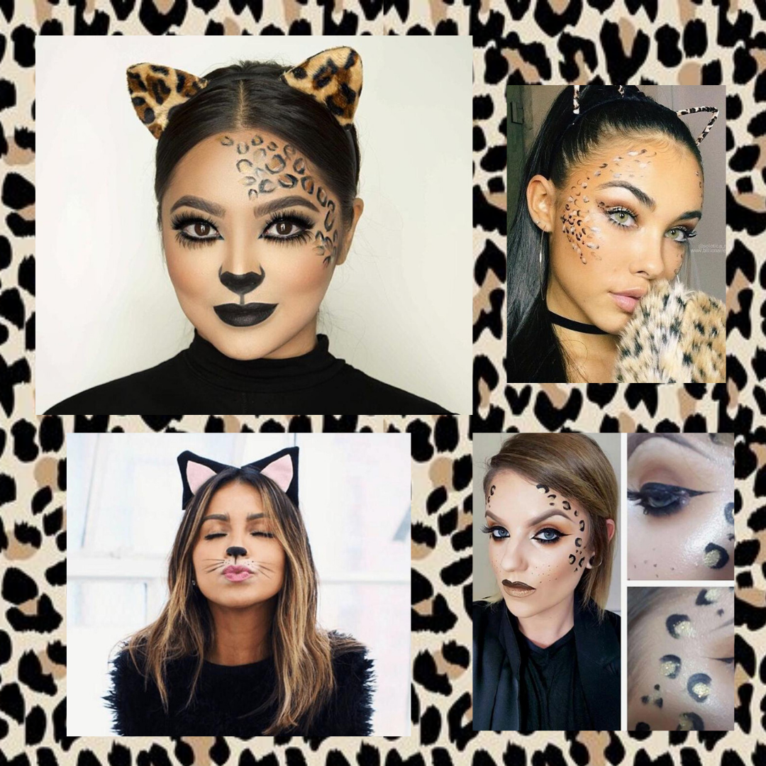 Katachtige make-up voor halloween