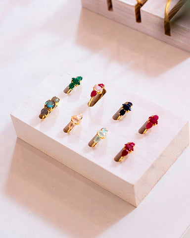 Multicolor quartz ring