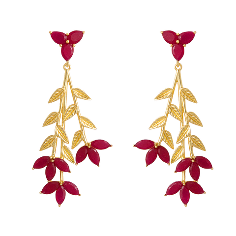 Blume Ruby earrings with red precious stones