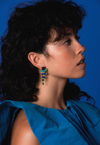 Use of aquamarine for jewelry: earrings with aquamarine stone 