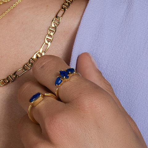 ring with lapis lazuli mineral by LAVANI Jewels