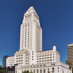 Art Deco architecture in Los Angeles city hall building in Los Angeles