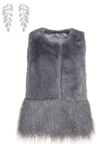Winter gray fur vest