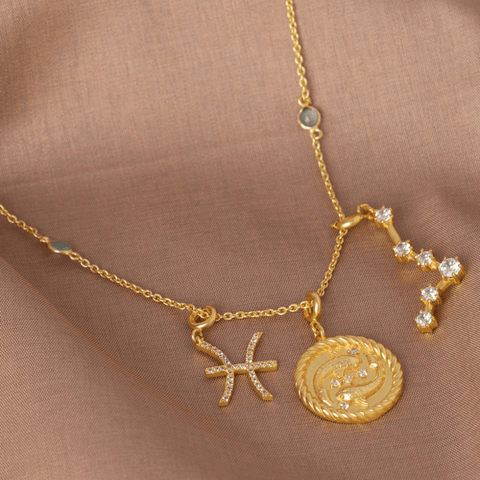 Pisces zodiac symbol, sign and constellation charms