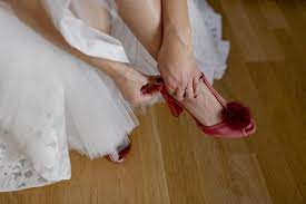 Lagunas red bridal heels