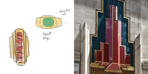 Jewelry inspired by Art Deco architecture