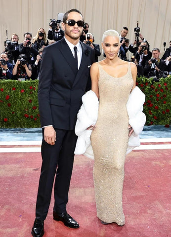 Kim Kardashian and Pete Davidson's Met Gala 2022 look on the red carpet.