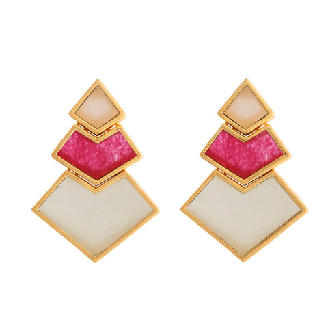 Pendientes fucsia que combinan con dorado