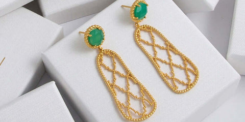 mint green earrings exclusive design by LAVANI Jewels