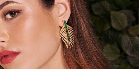 dark green earrings design LAVANI Jewels for guest dress 2022