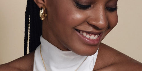 LAVANI Jewels gold plated halter neck dress earrings