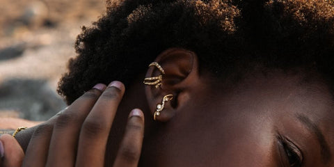 LAVANI Jewels Boucles d'oreilles plaquées or avec zirconias cubiques blancs