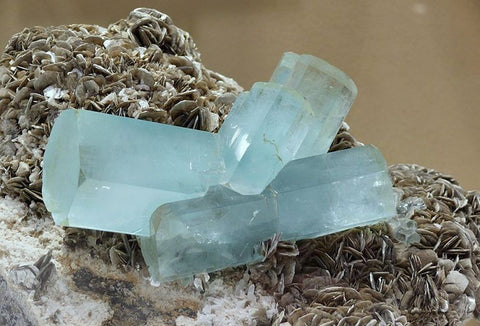 Aquamarine stone in a site in Galicia, Spain.