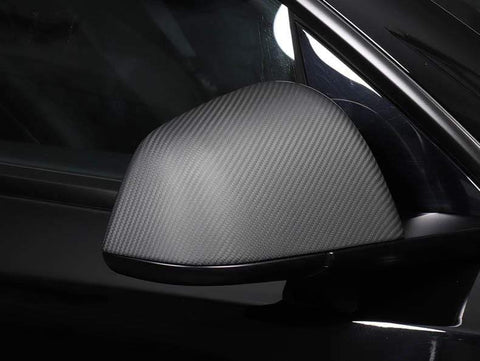Genuine Matte Carbon Fiber Side Mirror Covers for Tesla Model Y