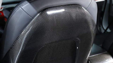 Tesla Model S PLAID 2021-2023 Full Back Seat Replacements, Made of Real Gloss Carbon Fiber