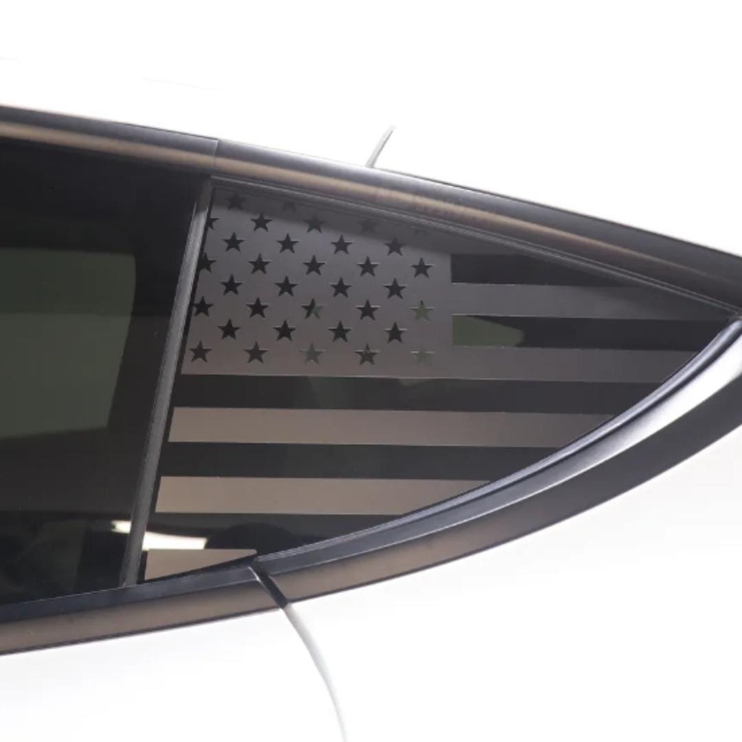 US Flag Rear Quarter Glass Decal