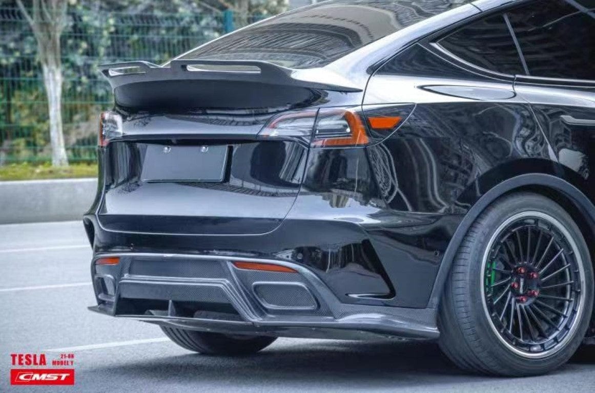 Carbon Fiber Diffuser V3 With Tow Hook Access For Tesla Model Y